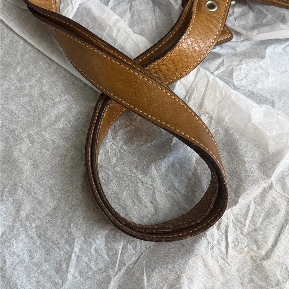 Vintage Coach #9572 Tan Leather Structured Tote